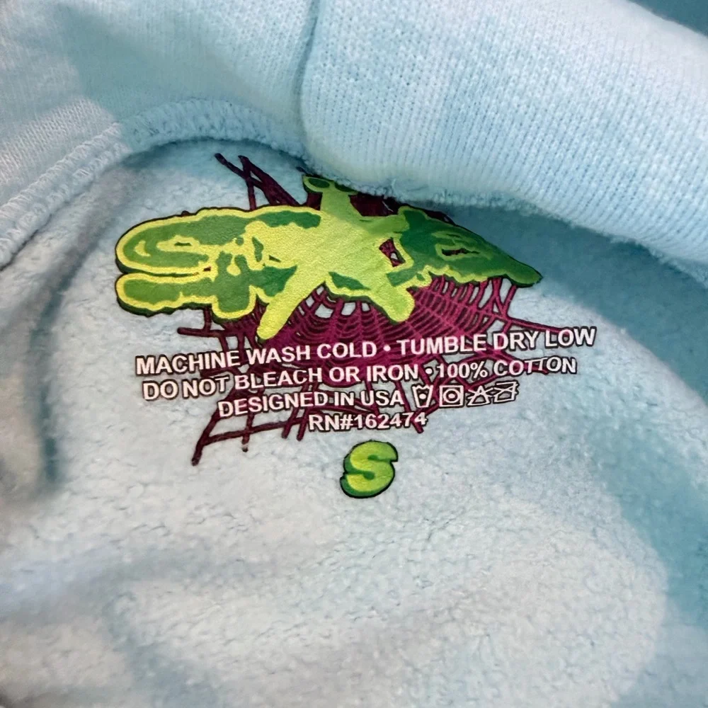 Sp5der Light Blue Kids Hoodie - Picture 2 of 3